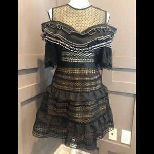 Self Portrait brand black dress. NWT. Size 8.